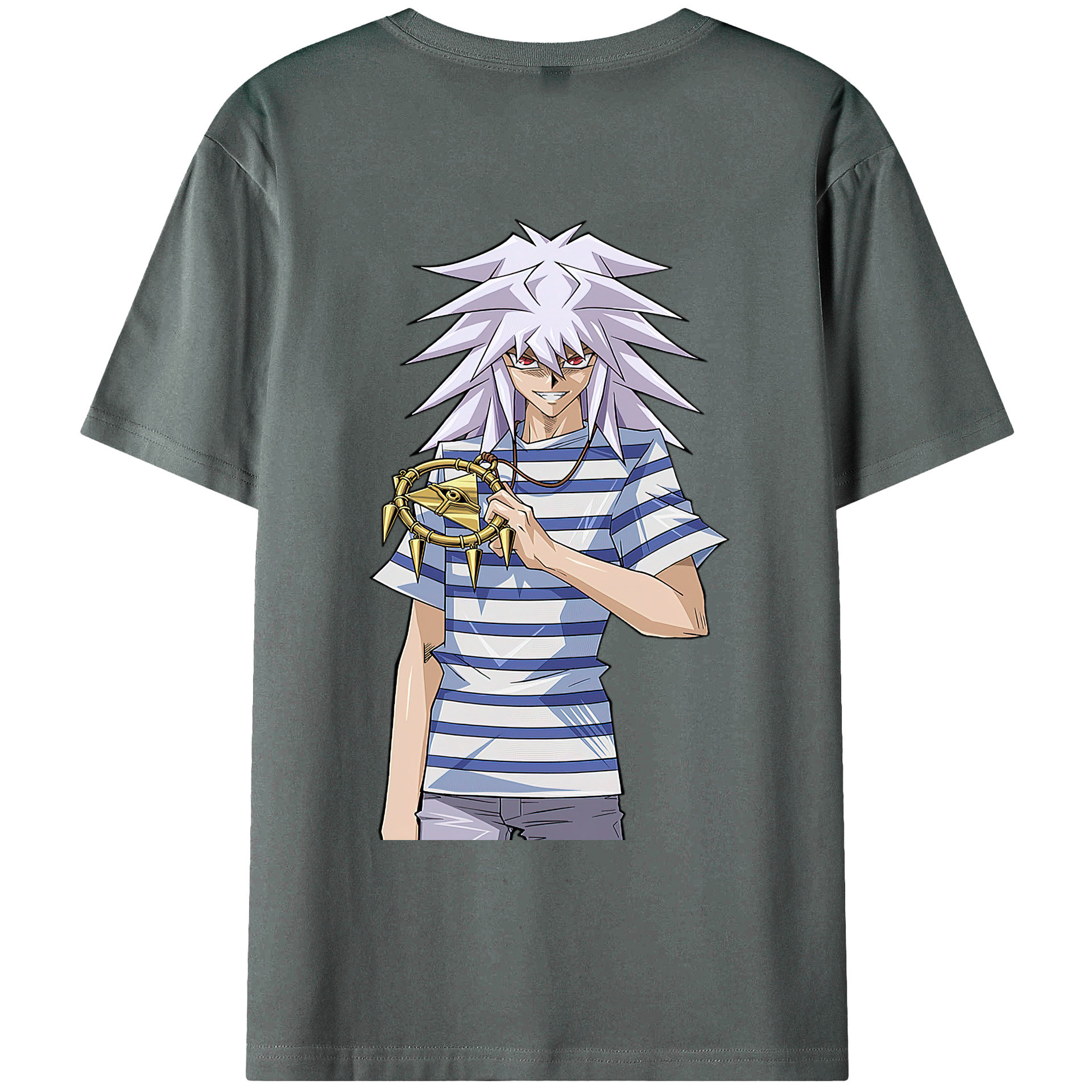 （画像用） 遊☆戯☆王 Yu-Gi-Oh! 綿100％ メンズ半袖Tシャツ（バックプリント） 通気性